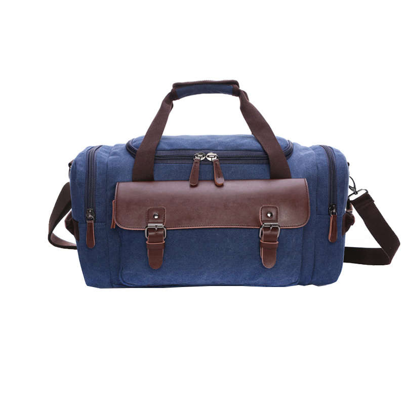 Canvas Duffle Bag For Travel Overnight Carry-on Bag - Blue