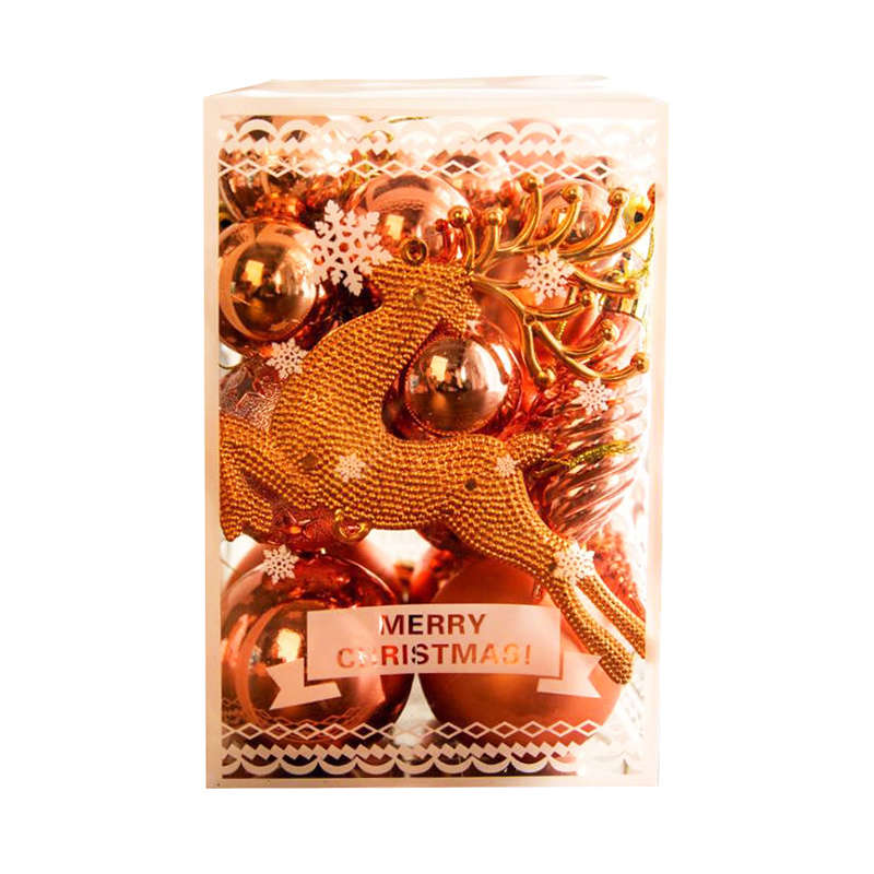 30pcs Christmas Ball Ornaments Tree Decorations For Holiday - Rose Gold