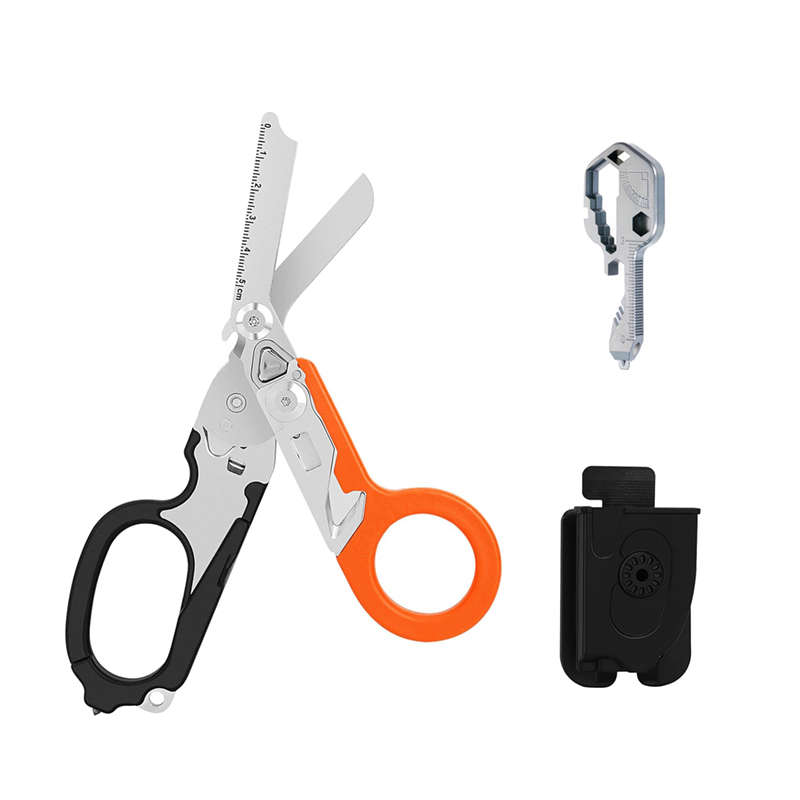 Multi-Function Foldable Emergency Response Medical Scissors