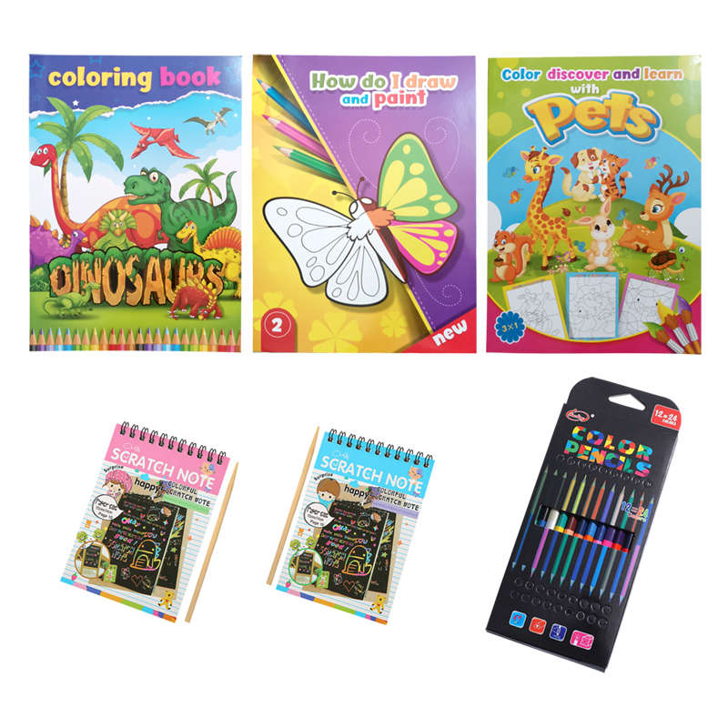 Jacaranda Coloring Book For Kids With Rainbow Scratch Paper Birds - Green Pets