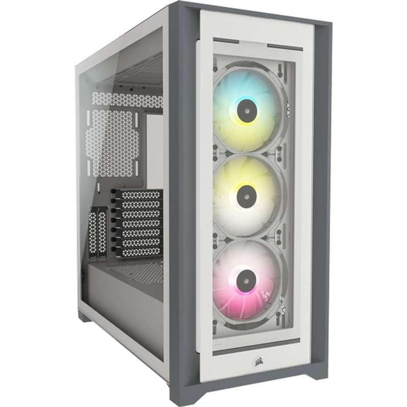 Corsair iCUE 5000X RGB tempered glass mid-tower ATX PC smart case  white