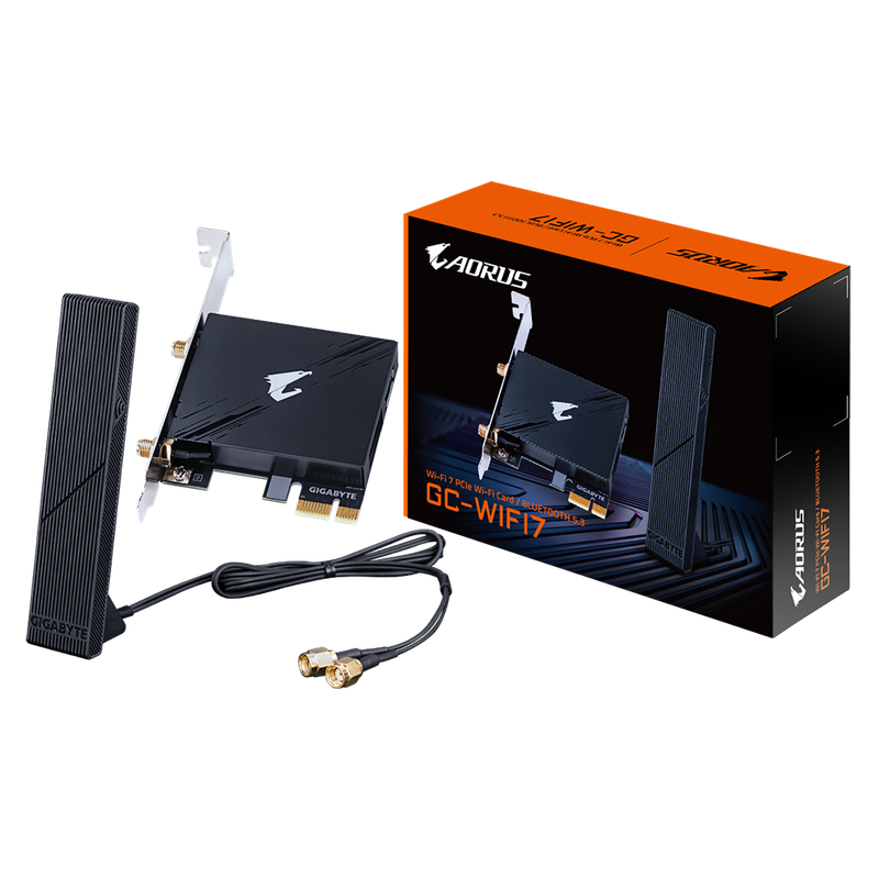 Gigabyte GC-WIFI7 Internal Wi-Fi 7 Tri-Band Wi-Fi & Bluetooth 5.3 PCIe Card