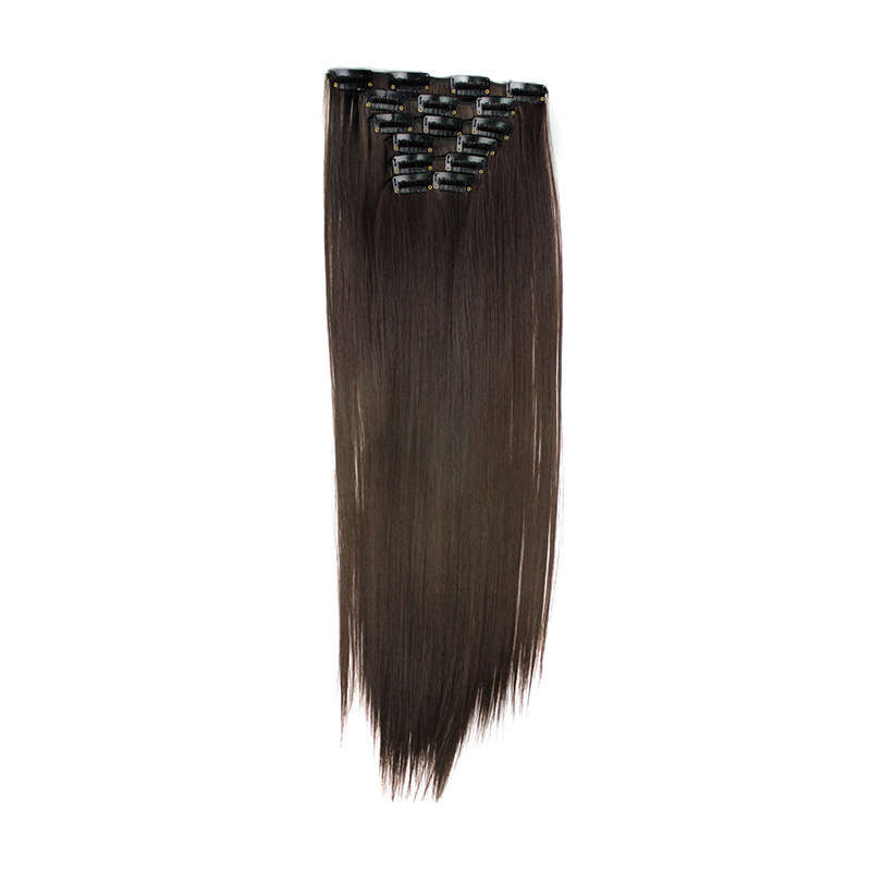 6 Piece 16 Clips 23inch Straight Wig Hair Extensions For Women - 4#