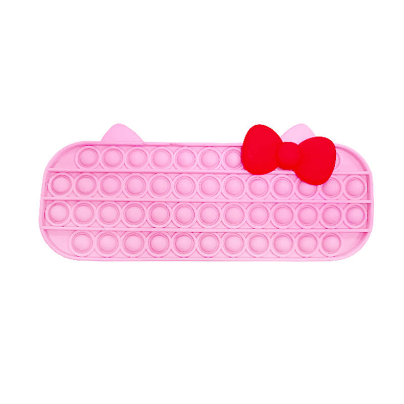 Pencil Case With Zipper Push Pop Bubble Fidget Toy - Pink