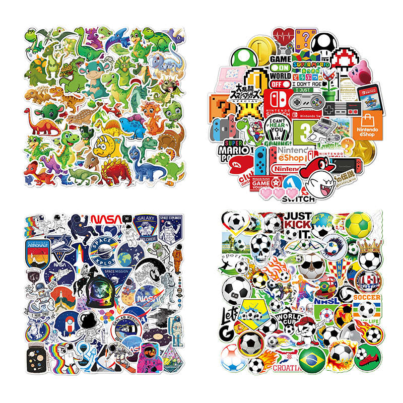Jacaranda 200 Pieces Waterproof Stickers Cute Cartoon Theme Party Supplies - Boys