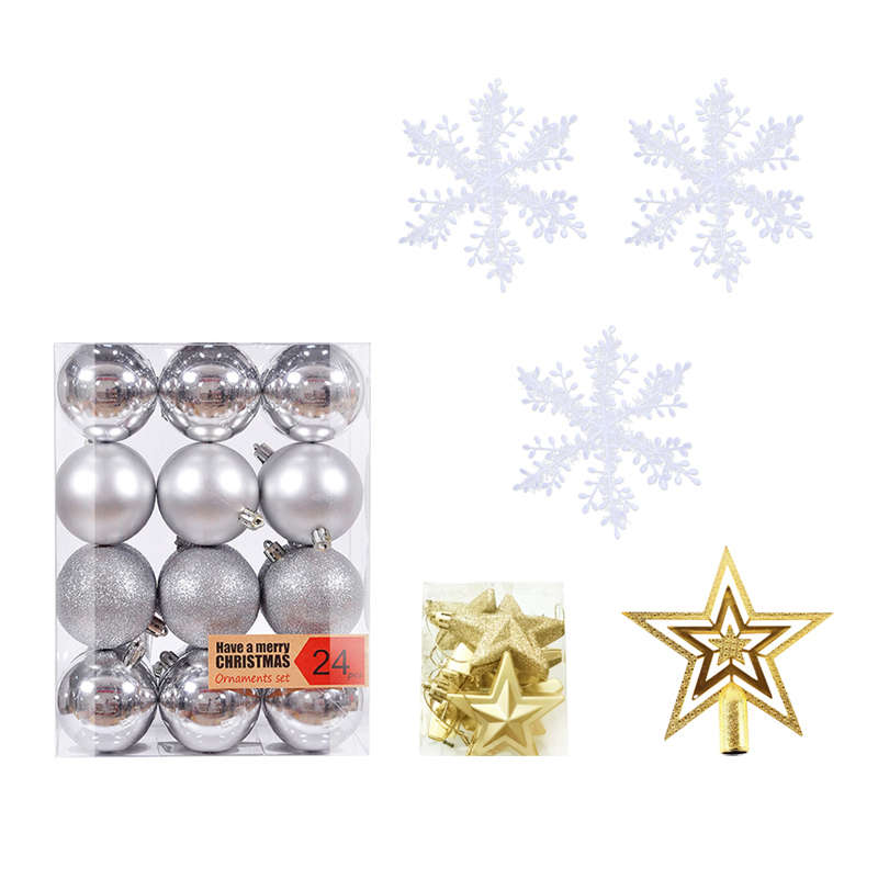 Christmas Balls Ornaments 24pcs 6cm Xmas Tree Decorations - Silver