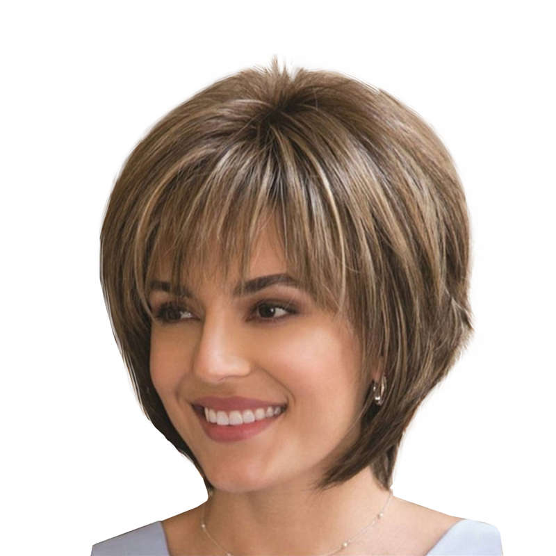 Dark Brown Mixed Blonde Pixie Cut Wig