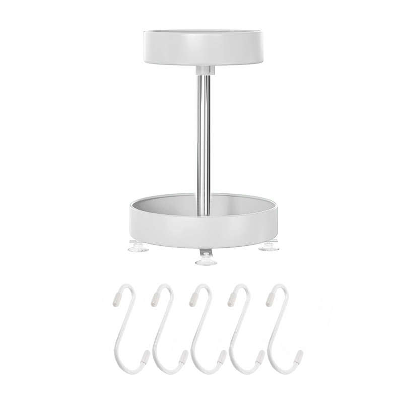Turntable Organizer - 2 Tier Round Snack organizer - White