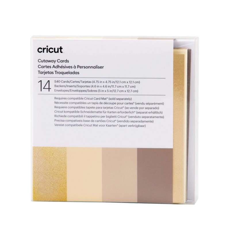 Cricut Cut-Away Cards Neutrals S40 (12;1 Cm X 12;1 Cm) 14-Pack