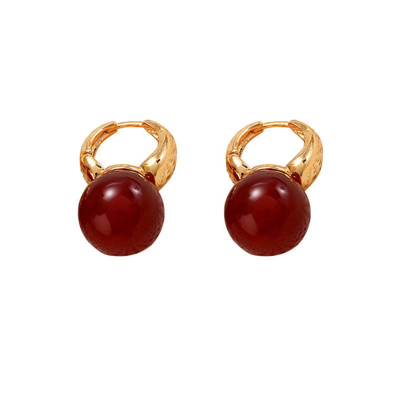 Jacaranda Natural Red Stone Earrings Fashion Wedding Jewelry