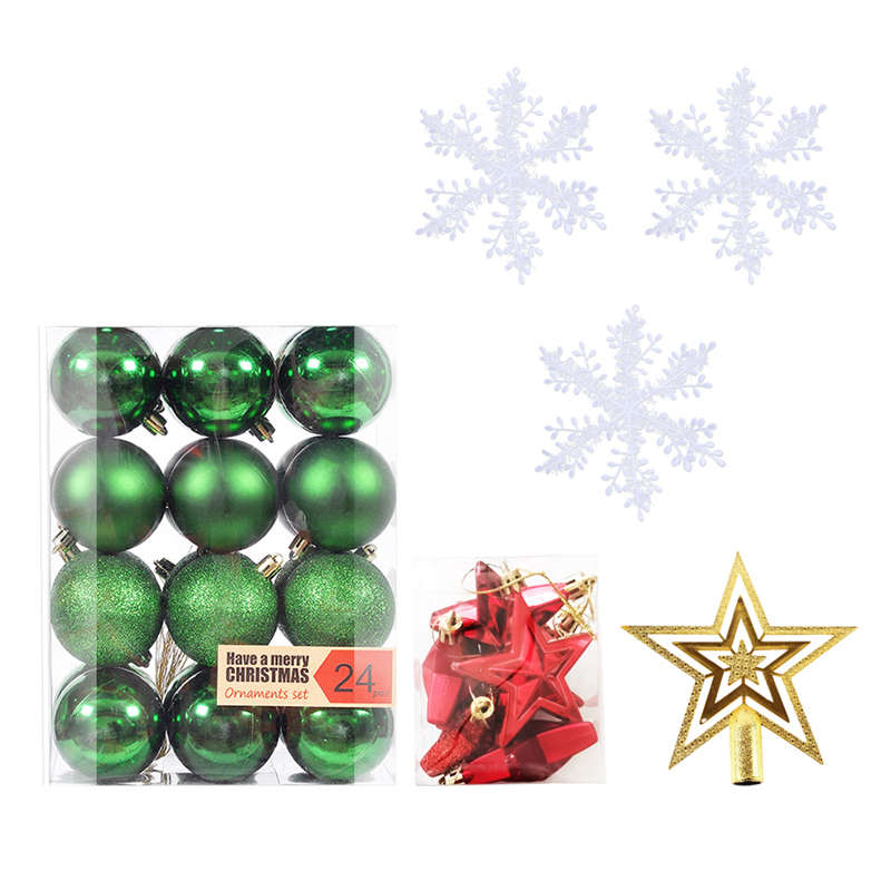 Christmas Balls Ornaments 24pcs 6cm Xmas Tree Decorations - Green