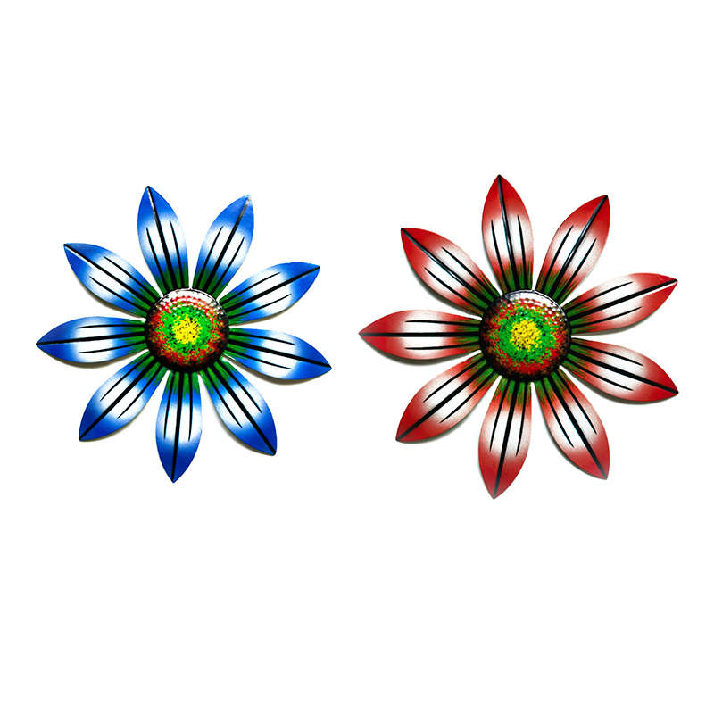 2 Piece 3D Metal Flower Wall Art Hanging Decoration