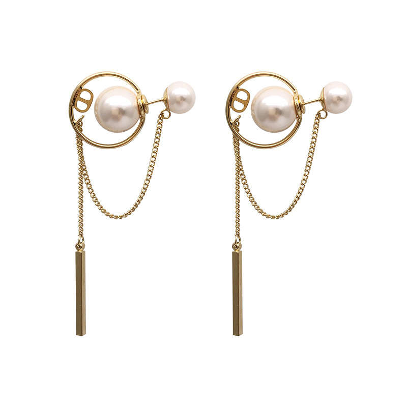 Shell Pearl Dangle Drop Earrings - White