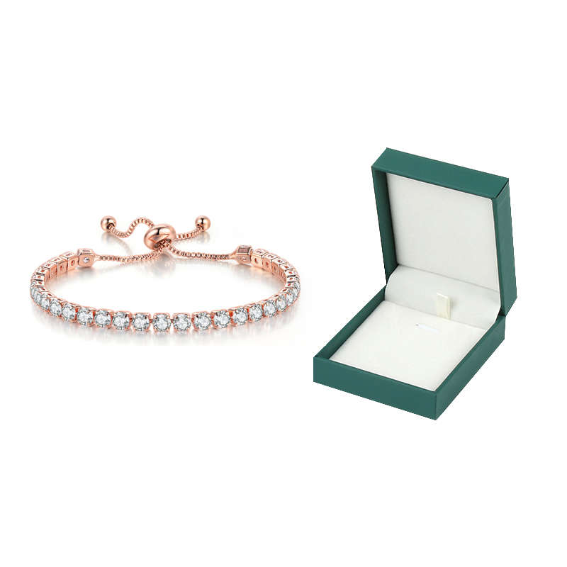 Jacaranda Adjustable Bolo Style Tennis Bracelets For Women - Rose Gold
