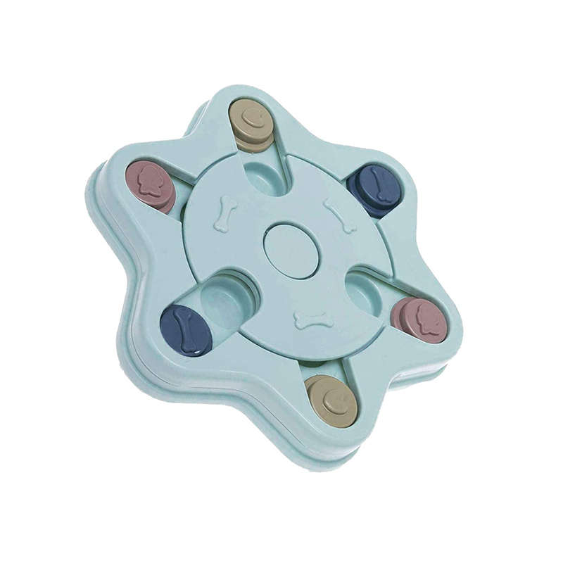 Dogs Training Funny Feeding Hexagonal Puzzle Game Toy - Blue