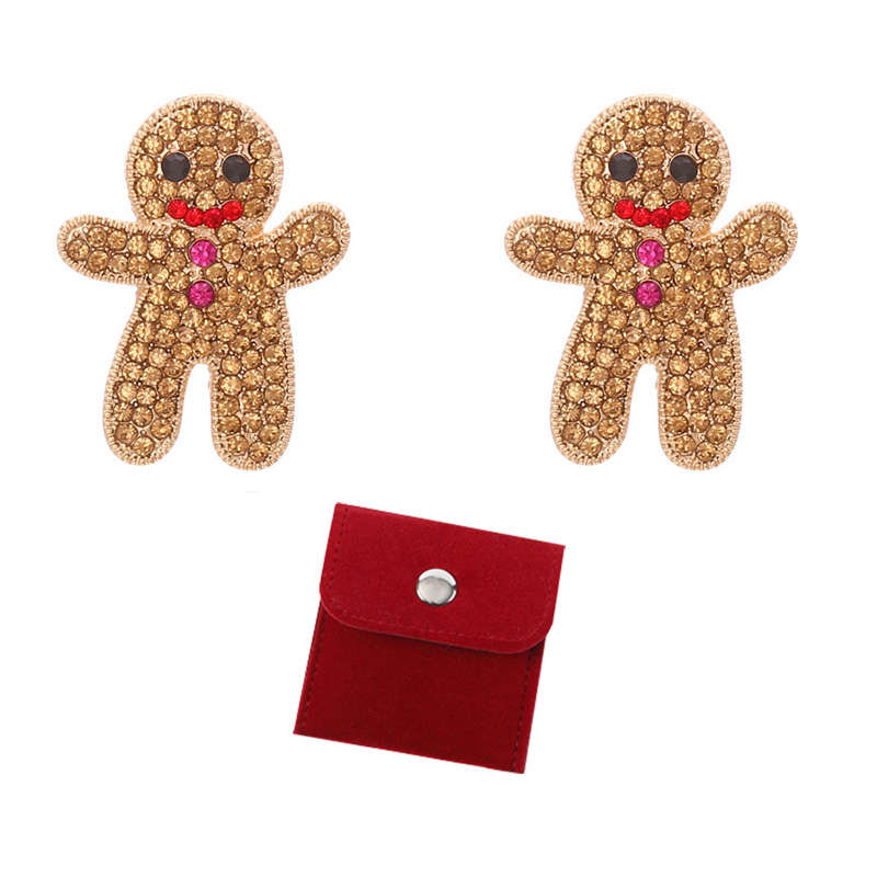 Bigfive Cute Christmas Earrings For Women Party Jewelry Gingerbread