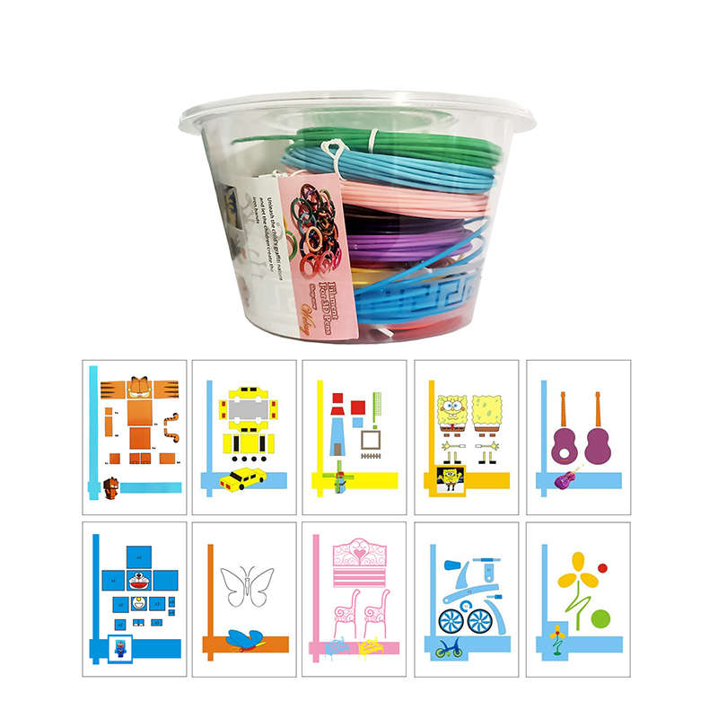 10 Colors 3D Printing Pen Filament With 10 Sheet Drawing Molds Paper