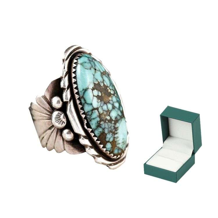 Vintage Fashion Men Ring Green Geometric Design Unisex - 6