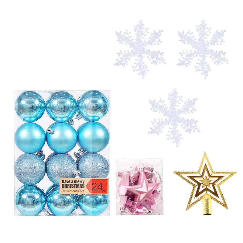 Christmas Balls Ornaments 24pcs 6cm Xmas Tree Decorations - Blue