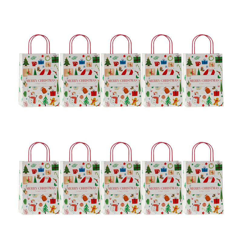 DHAO 10 Pack Christmas Gift Bags Gift Bags With Handle - R15cm