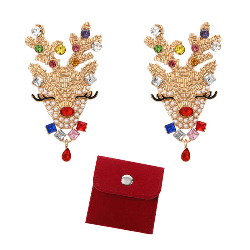 Bigfive Cute Christmas Earrings For Women Party Jewelry Reindeer
