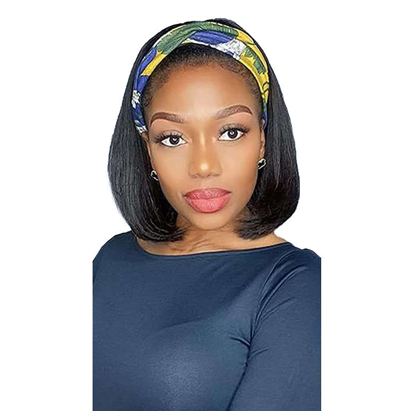 10inch Short Straight Bob Headband Wigs For Women