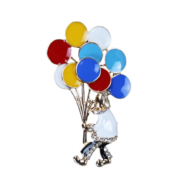 Crystal Geometry Brooch Pins For Women Red Balloon