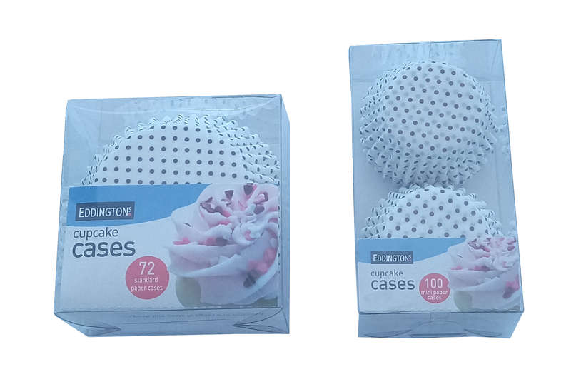 Eddingtons 172x Cupcake Case - 2 sizes 100xS-72xM - White Brown Dot