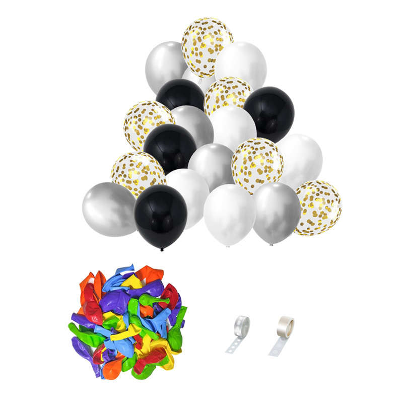 Jacaranda 92 Pieces Party Decoration Balloons Set Christmas Decoration - Black/Silver