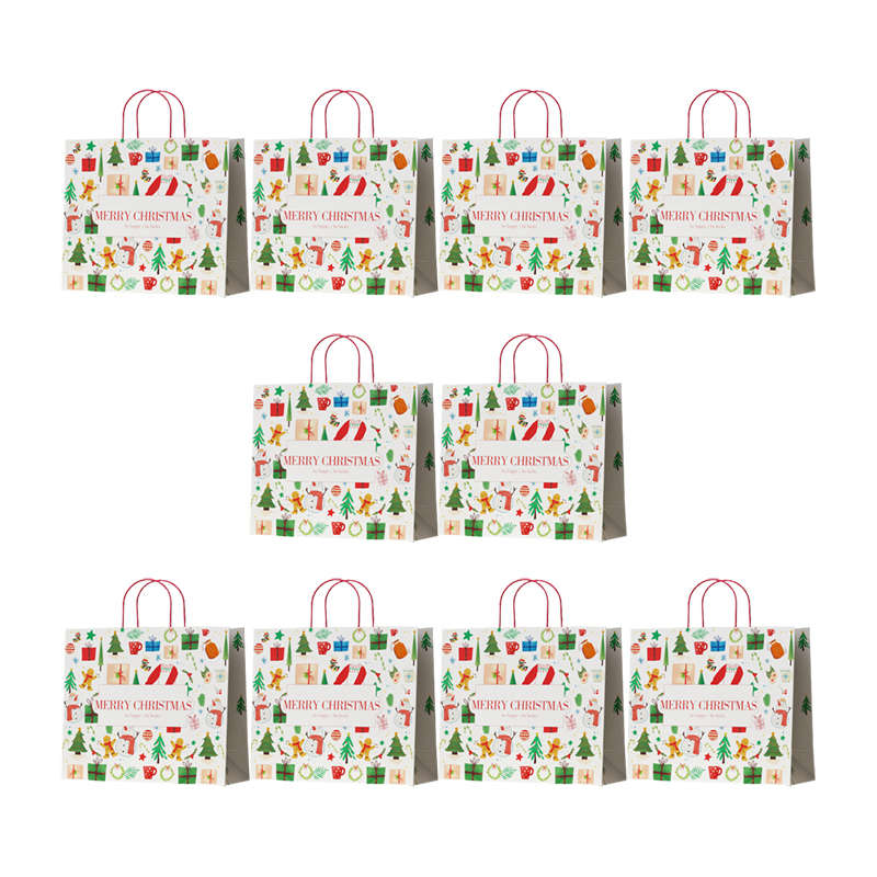 DHAO 10 Pack Christmas Gift Bags Gift Bags With Handle - R32cm