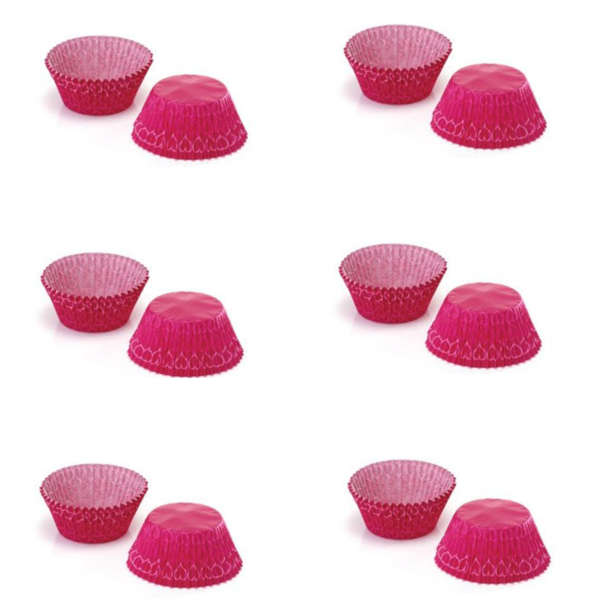 10 x 100 Small Mini Paper Baking Fairy Cake Cupcake Muffin Case Pink Hearts