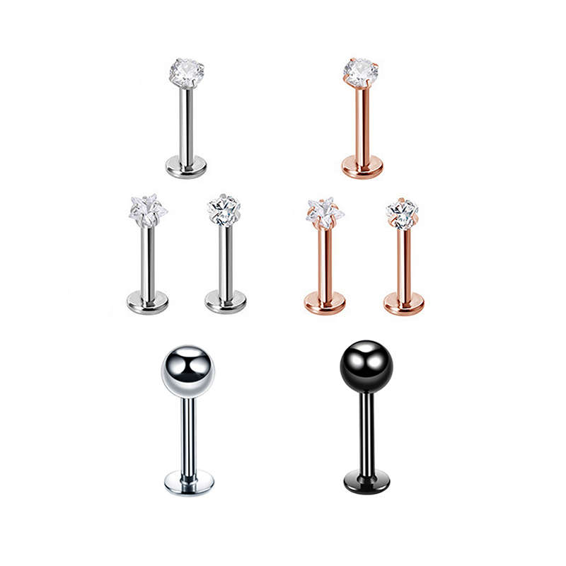 8 Psc Stainless Steel Monroe Lip Helix Tragus Body Piercing Jewellery