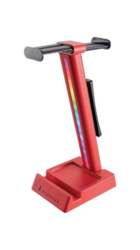 Surefire Vinson N1 Dual Balance Gaming Rgb Headset Stand Red