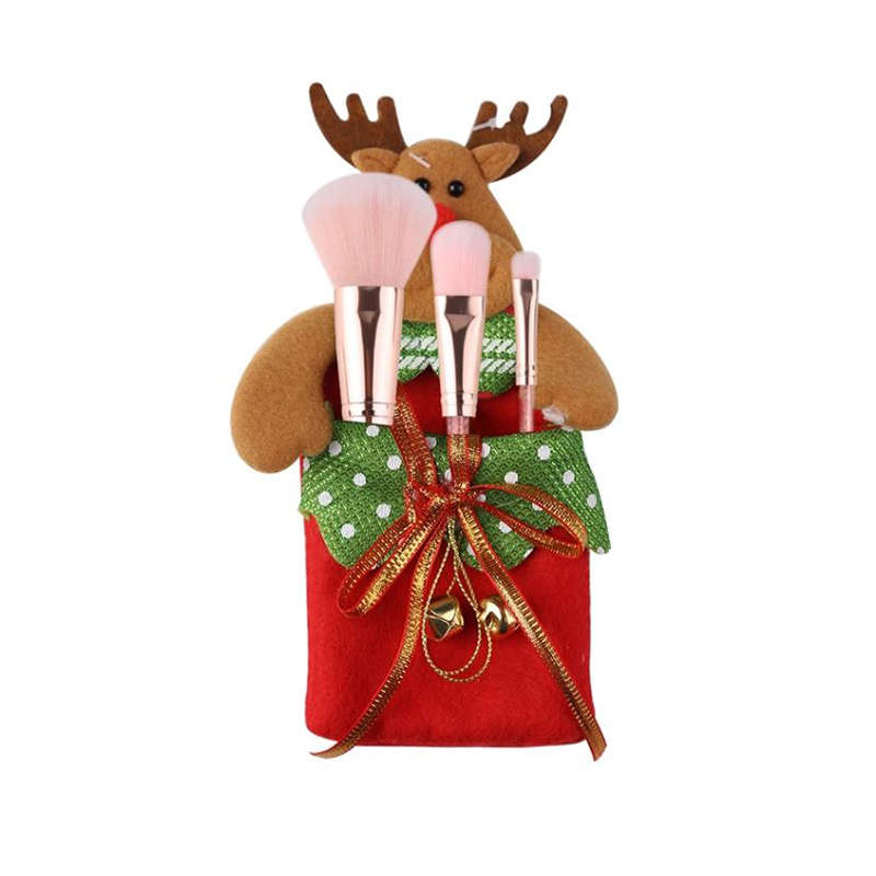 Christmas Makeup Brush Set - 3 Piece