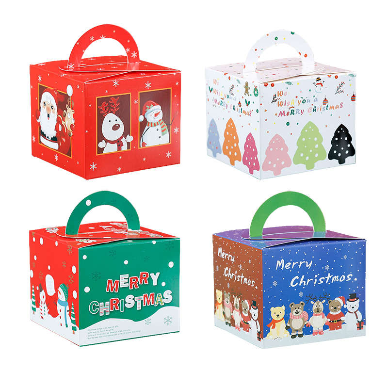 Kraft Paper Christmas Cookie Gift Boxes for Pastries - 4 Pack