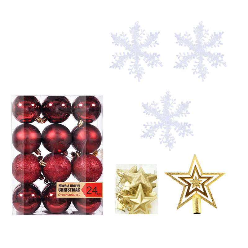 Christmas Balls Ornaments 24pcs 6cm Xmas Tree Decorations - Claret