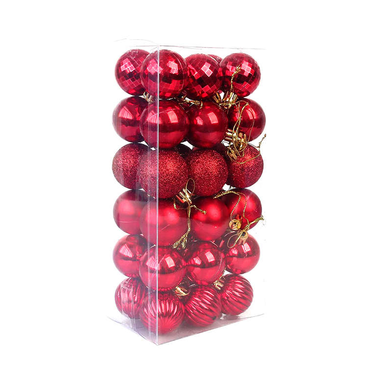 36pcs Christmas Ball Tree Decoration Ball Christmas Ball Ornaments - Red