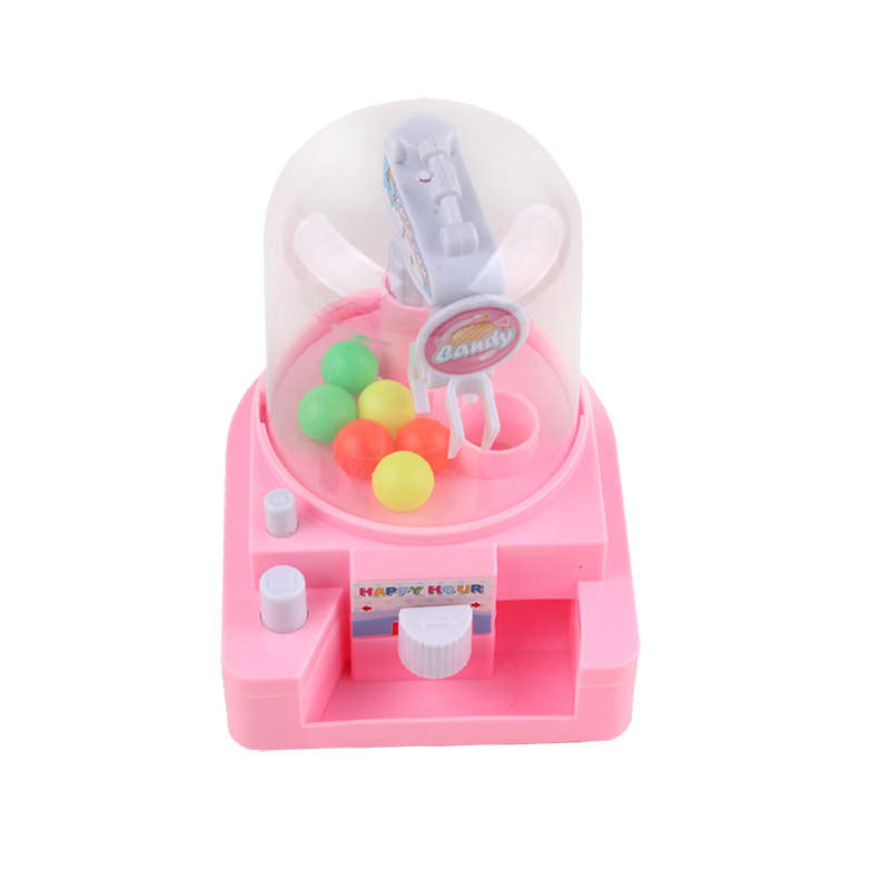 Mini Catching Balls Toy Manual Mini Doll Machine - Pink