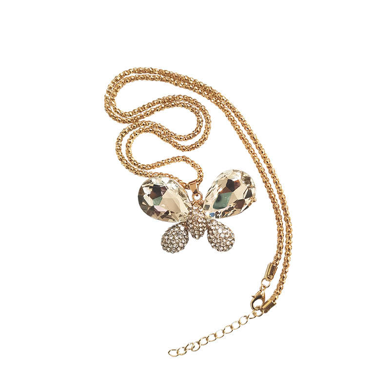 Butterfly Pendant Necklace For Women - White