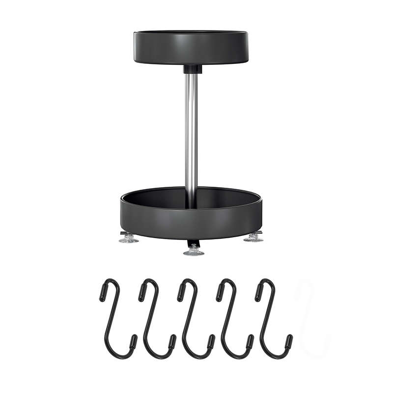 Turntable Organizer - 2 Tier Round Snack organizer - Black