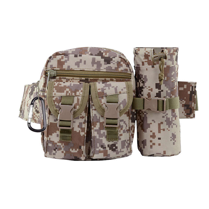 Tactical Fanny Pack Waterproof Utility Bag with Water Bottle Holder - Sand
