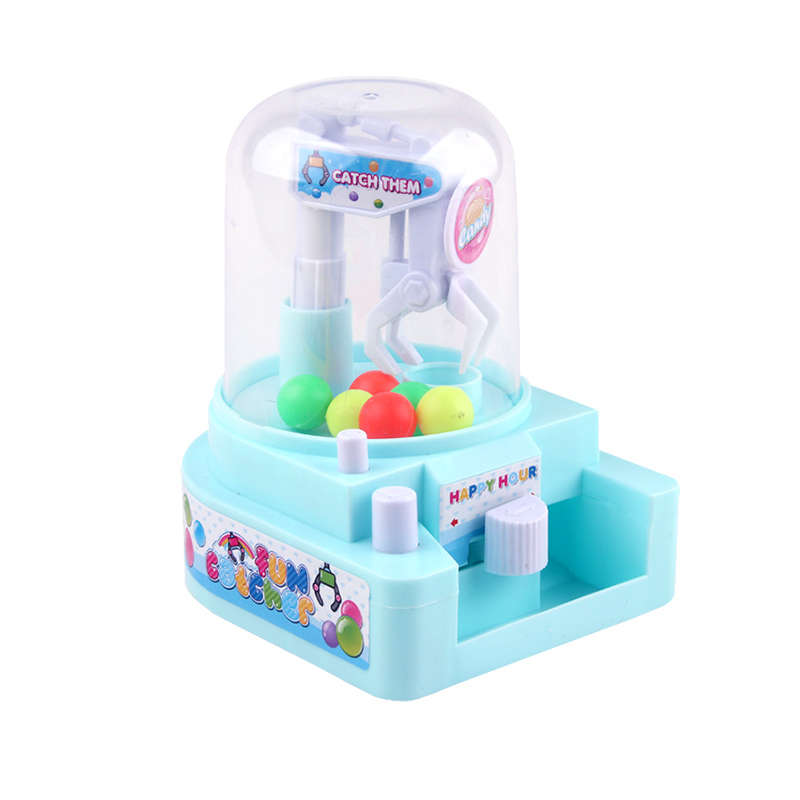 Mini Catching Balls Toy Manual Mini Doll Machine - Blue