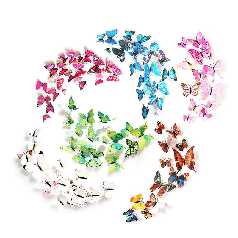 72pcs 3D Butterflies Wall Decorations - Colourful