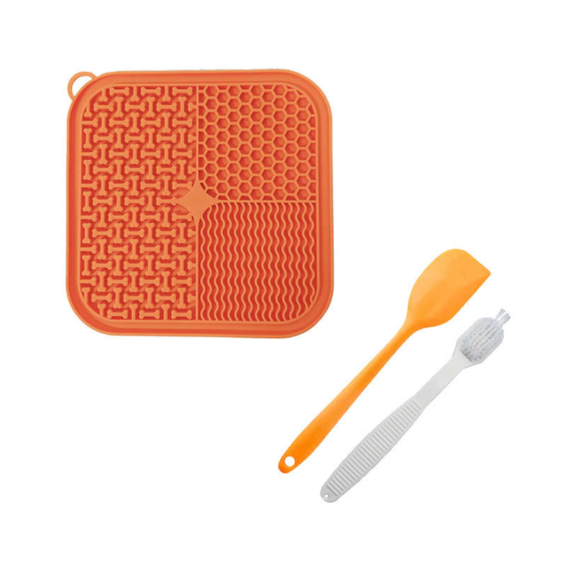 DHAO Dog Slow Feeder Licking Mat Dispensing Treater - Orange