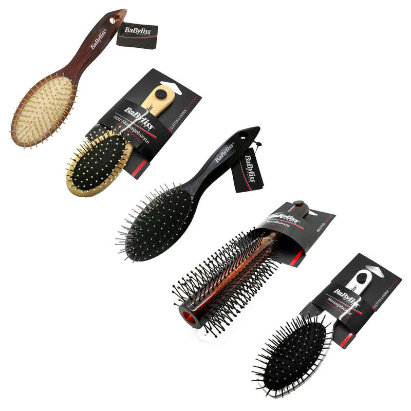 5 x BaByliss Childrens Adults Assorted Bristle Massage Easy Detangle Hairbrushes