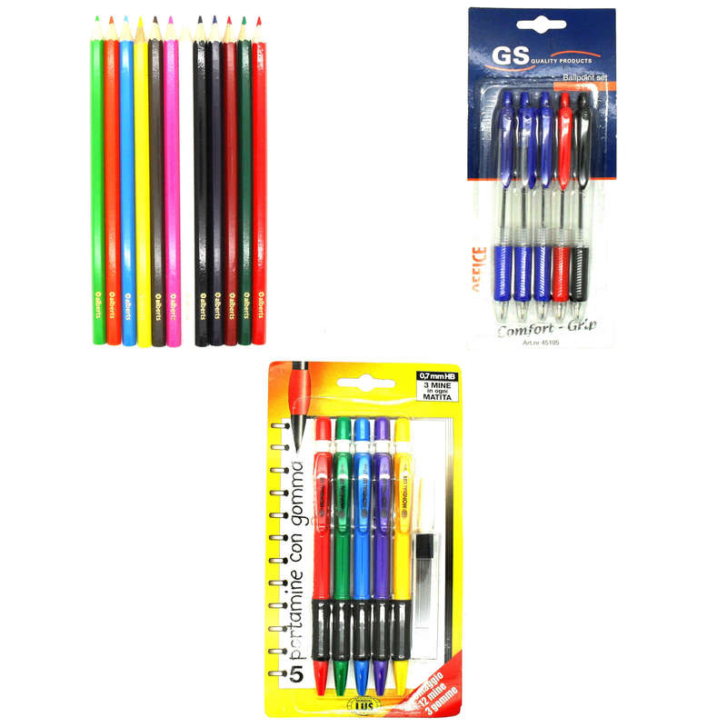 Stationery Set - With 12 Coloured Pencils, 5 Pens and 5 Mechanical Pencils - 2