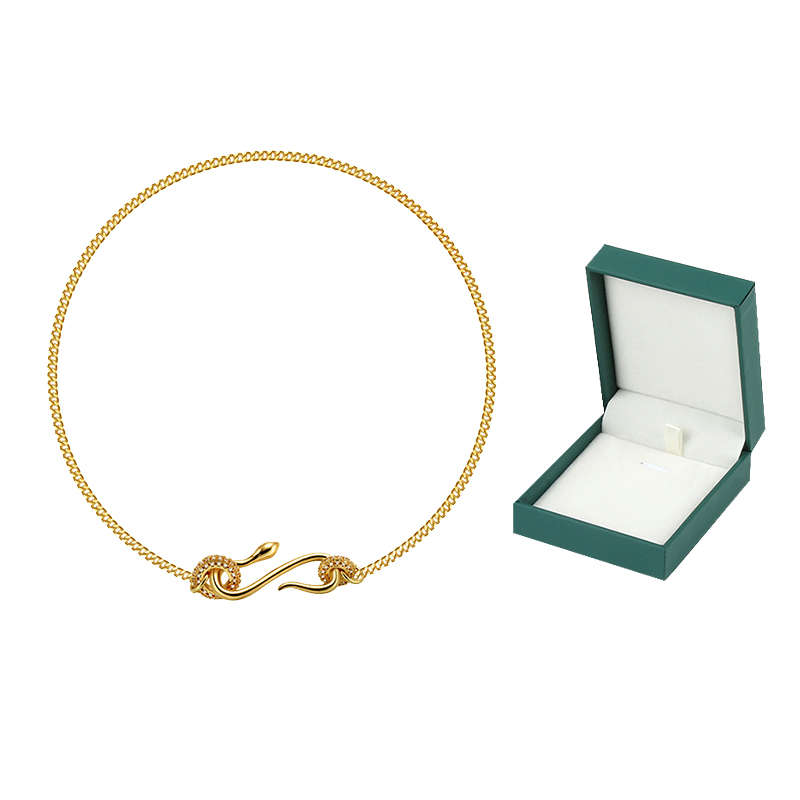 Jacaranda Snake Pendant Necklace Minimalist Jewelry Gift For Women