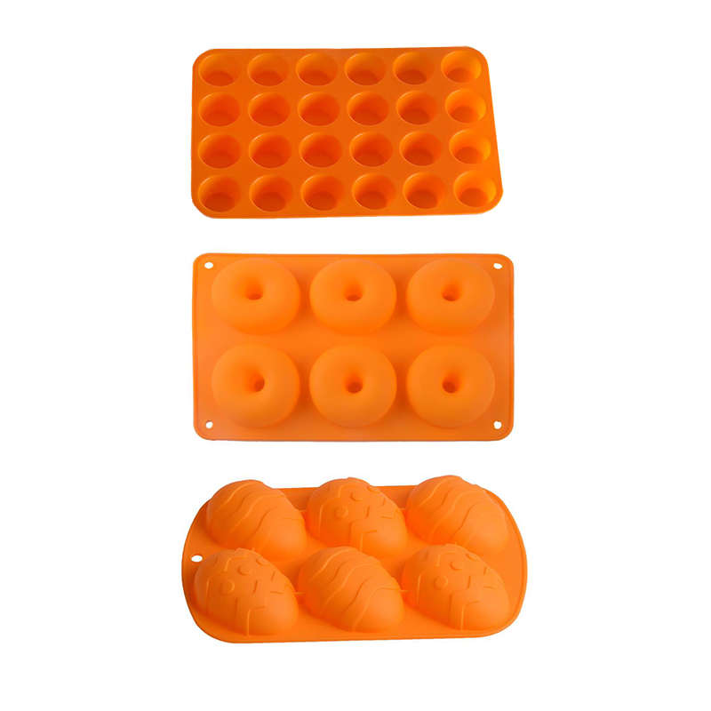 Silicone Cake Donuts Mold Trays Cooking Supplies - Orange