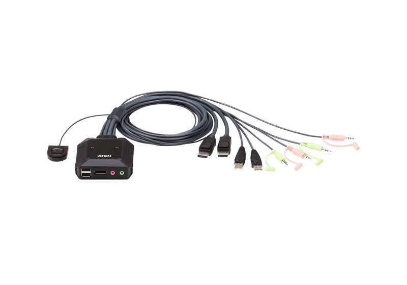 ATEN CS22DP 2-port USB DisplayPort Cable KVM Switch