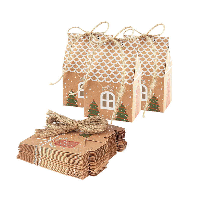 Bigfive House-Shape Paper Gift Boxes 25Pcs Gift Packing Wrap